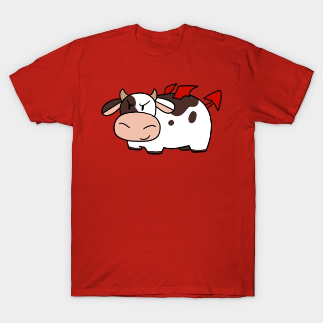 Red Devil Cow T-Shirt by saradaboru